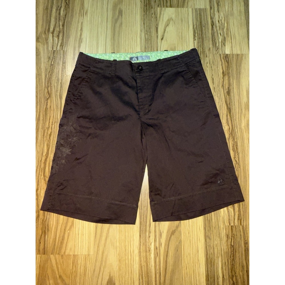 NikeY2K ACG Hiking Shorts Size 10 Women Brown Conditions‎ Gear Floral Embroidery
